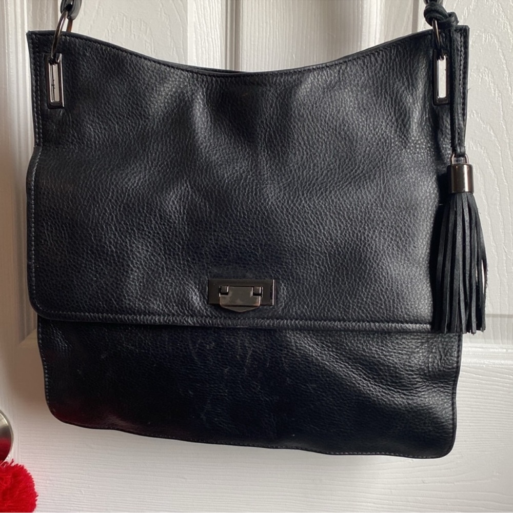 Luxurious Pebble Leather Black RACHEL Rachel Roy Shoulder, Crossbody Bag NW - Picture 4 of 12